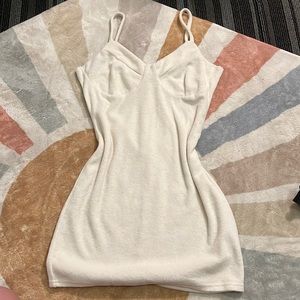 White terry cloth mini dress